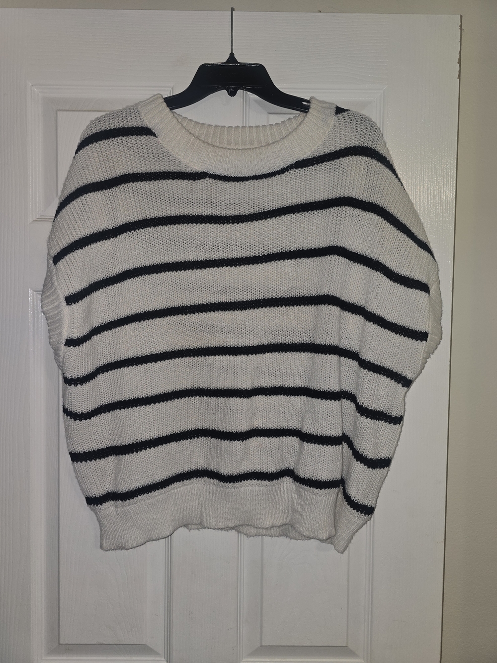 Striped Crewneck Sweater - White/Black
